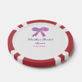Roze paarse strik glinster glitters bruiloft naam poker chips (Enkel)