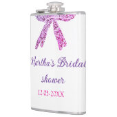 Roze paarse strik glinster glitters bruiloftsshowe heupfles (Links)