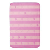 Roze Paarse stripes Modern Heart Patroon Badmat (Voorkant Verticaal)