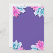 Roze Paarse Succulents Modern Fiesta Wedding Kaart (Achterkant)
