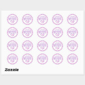 Roze Paarse Sweet 16 Envelope Seal Sticker w Hart (Vel)