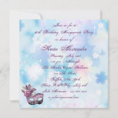 Roze Paarse Sweet 16 Masquerade Party Kaart (Achterkant)