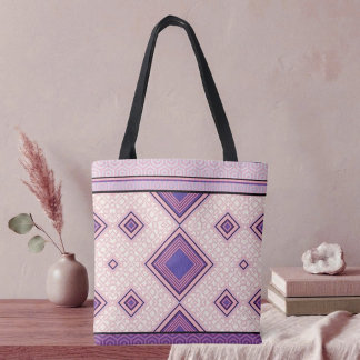 Roze & Paarse Symmetrie Tote Bag