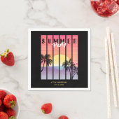 Roze Paarse Synthwave Zomerfeest Servet (Insitu)