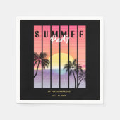 Roze Paarse Synthwave Zomerfeest Servet (Voorkant)