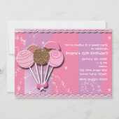 Roze & Paarse Taart Poppen Verjaardagsfeest Uitnod Kaart (Voorkant)