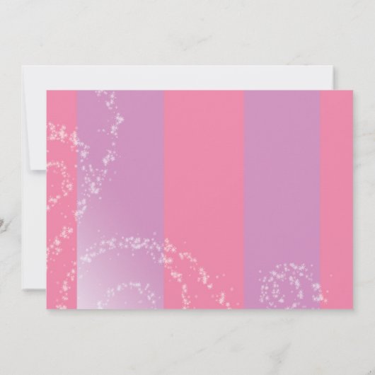 Roze & Paarse Taart Poppen Verjaardagsfeest Uitnod Kaart (Achterkant)