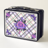 Roze Paarse Tattoos Rozen Vlinders Plaid (Achterkant)