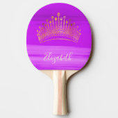 Roze paarse tiara crown girale naam tafeltennisbatje (Achterkant)