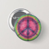 Roze & Paarse Tie Dye Peace Sign Flair Button (Voorkant /achterkant)