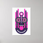 Roze Paarse Tiki Masker Canvas Afdruk (Voorkant)