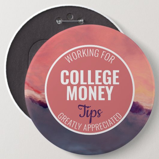 Roze & Paarse | Tips gewaardeerd | Studiegeld Ronde Button 6,0 Cm (Voorkant /achterkant)