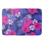 Roze & Paarse Tropical - Een fel hibiscus ontwerp Badmat (Voorkant)