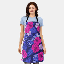 Roze & Paarse Tropical - Een fel hibiscus ontwerp Schort