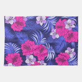 Roze & Paarse Tropical - Een fel hibiscus ontwerp Theedoek (Horizontaal)