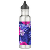 Roze & Paarse Tropical - Een fel hibiscus ontwerp Waterfles (Links)