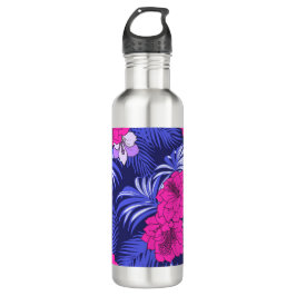 Roze & Paarse Tropical - Een fel hibiscus ontwerp Waterfles