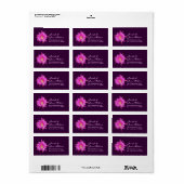 Roze & Paarse Tropische Bloem Adreslabel Etiket (Full Sheet)