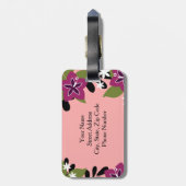 Roze Paarse Tropische Hibiscus Flowers Bagagelabel (Achterkant verticaal)