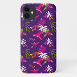 Roze Paarse Tropische Hummingbird gevild Case-Mate iPhone Case