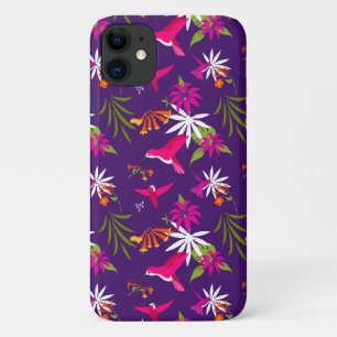 Roze Paarse Tropische Hummingbird gevild Case-Mate iPhone Case