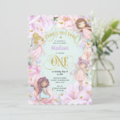 Roze Paarse tuin, vaardig bos Invitat Kaart (Staand voorkant)