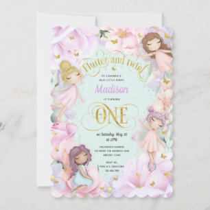 Roze Paarse tuin, vaardig bos Invitat Kaart