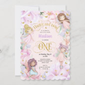 Roze Paarse tuin, vaardig bos Invitat Kaart (Voorkant)