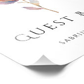 Roze Paarse Tulp Elegant Trouw Gast Boek Bord Foto Afdruk (Hoek)