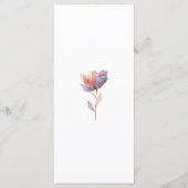 Roze Paarse Tulp Elegante Bloemige Bruiloft Menu (Achterkant)