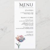 Roze Paarse Tulp Elegante Bloemige Bruiloft Menu (Voorkant)