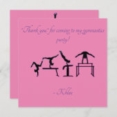 Roze & Paarse Turnen Bedankkaart (Voorkant / Achterkant)