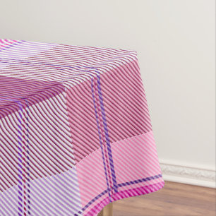 Roze Paarse Twill Geruite Tafelkleed Feest Decorat