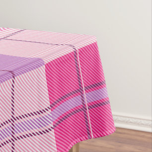 Roze Paarse Twill Geruite Tafelkleed Feest Decorat