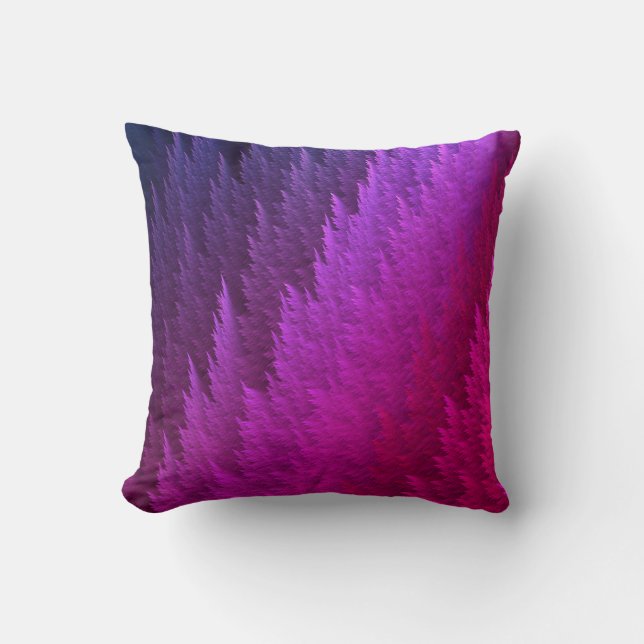 Roze Paarse Tye Dye Veerpatroon Kussen (Voorkant)