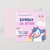 Roze Paarse uitnodiging (Voorkant / Achterkant)