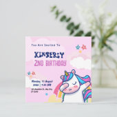 Roze Paarse uitnodiging (Staand voorkant)