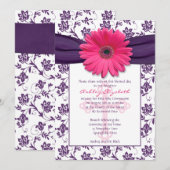 Roze Paarse uitnodiging tot eerste communiqué (Voorkant / Achterkant)