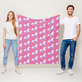 Roze Paarse Unicorn Fleece Deken