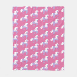 Roze Paarse Unicorn Fleece Deken