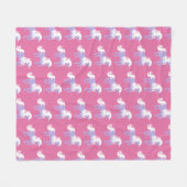 Roze Paarse Unicorn Fleece Deken (Voorkant (Horizontaal))