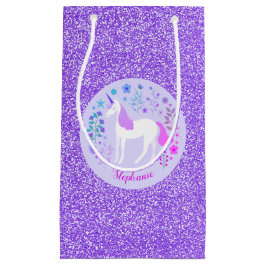 Roze Paarse Unicorn Glitter Personalized Klein Cadeauzakje