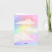 Roze Paarse Unicorn Kaart (Achterkant)