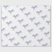 Roze Paarse Unicorn Magical Cadeaupapier (Vlak)