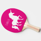 Roze Paarse Unicorn Silhouette Kinder Gepersonalis Tafeltennisbatje (Zijkant)