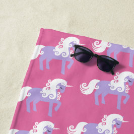 Roze Paarse Unicorn Strandlaken