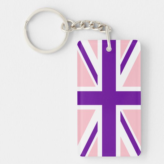 Roze Paarse UniJack Sleutelhanger (Voorkant)
