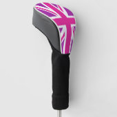 Roze & Paarse Union Jack/Vlag Golfheadcover (Schuin)