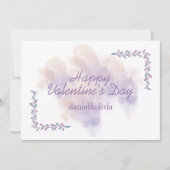 Roze Paarse Valentijnsdag Bedankkaart (Voorkant)