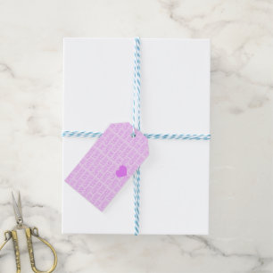 Roze - Paarse Valentijnsdag Cadeaulabel